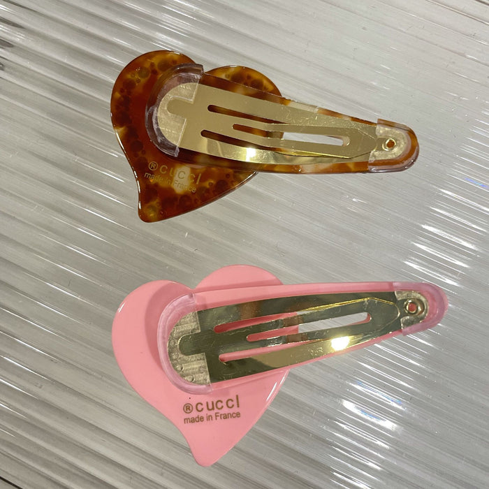 Wholesale Hair Clips Metal Pink Sweet Rhinestone Heart (F) MOQ≥2 JDC-HC-SUXIA005