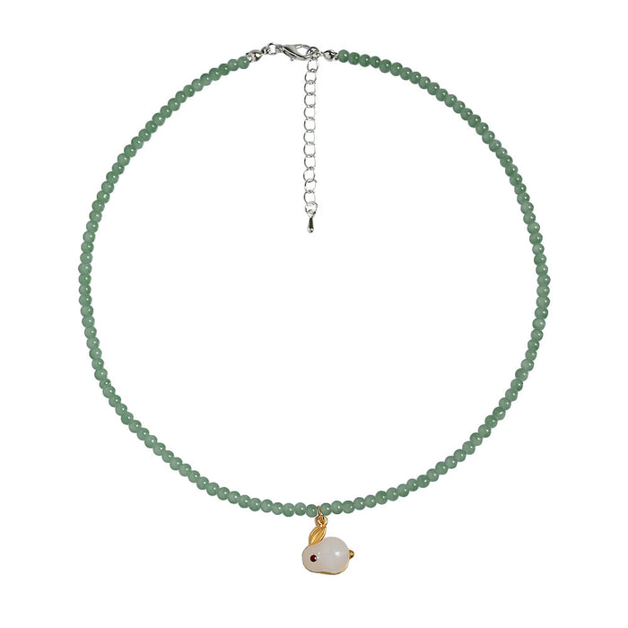 Wholesale Necklace Alloy Jade Rabbit Beaded Pearl Clavicle Chain JDC-NE-YouF016