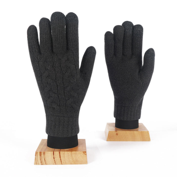 Wholesale Gloves Acrylic Winter Double Layer Warm Touch Screen JDC-GS-HongX003