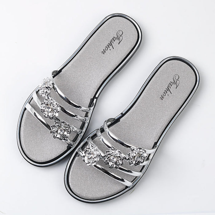 Wholesale outer wear summer half drag fashion flower beach shoes sandals JDC-SD-RunH002