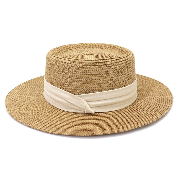 Wholesale sun protection straw hat flat top flat brim hat sun hat JDC-FH-MShen003