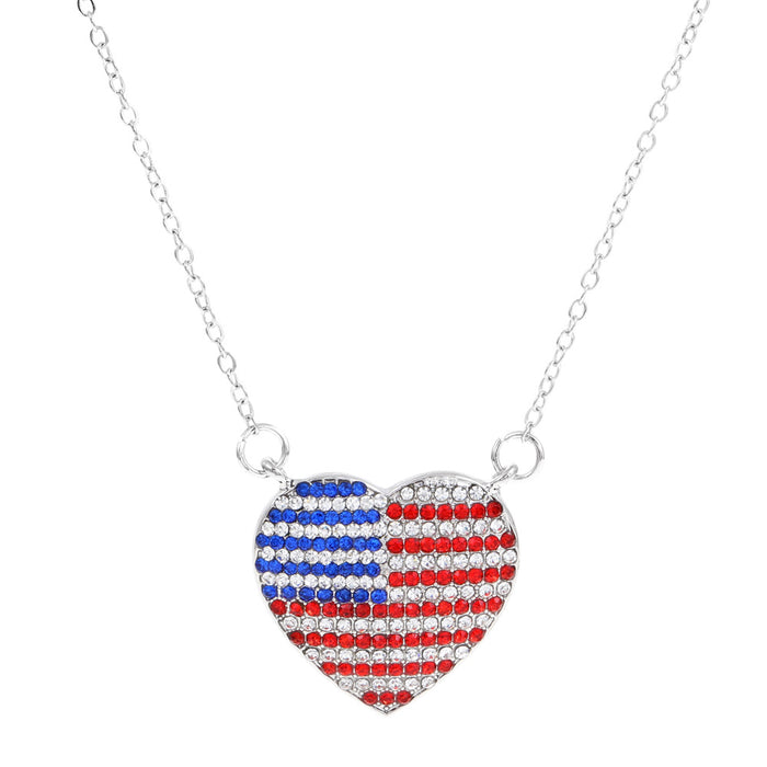 Wholesale 4th of July Independence Day Series Necklace Set Fashion Simple Diamond Wings JDC-NE-D044