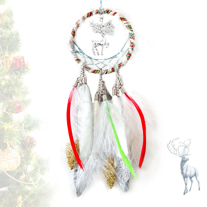 Wholesale Dream Catcher Feather Christmas Elk Pendant MOQ≥2 JDC-DC-MYing040