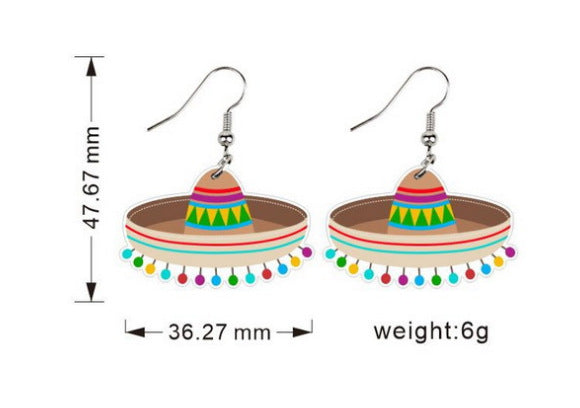 Wholesale Earrings Acrylic Rainbow Color Personality JDC-ES-Xuep055