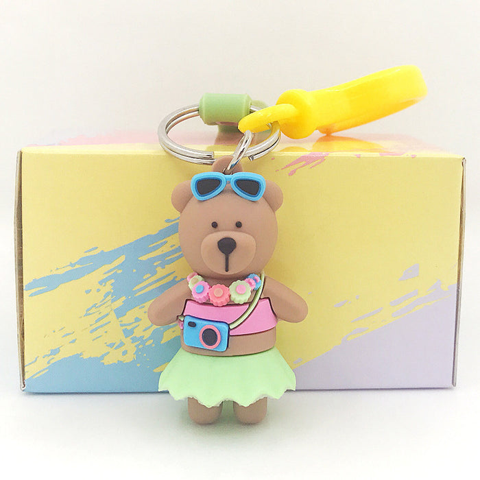 Wholesale Keychains PVC Hardware Cute Cartoon Bear (M) MOQ≥2 JDC-KC-RunN002
