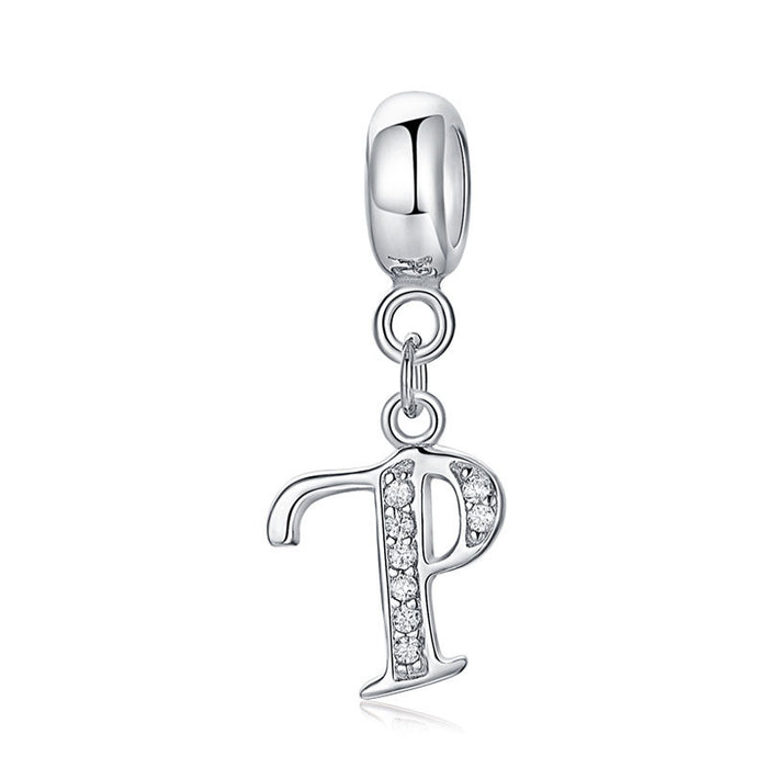 Wholesale 26 English letter pendants sterling silver diy accessories JDC-CS-YZC001