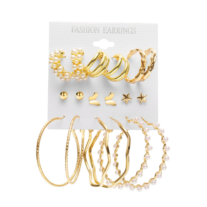 Jewelry WholesaleWholesale New Alloy Heart Earrings Set JDC-ES-F004 earrings 韩之尚 %variant_option1% %variant_option2% %variant_option3%  Factory Price JoyasDeChina Joyas De China