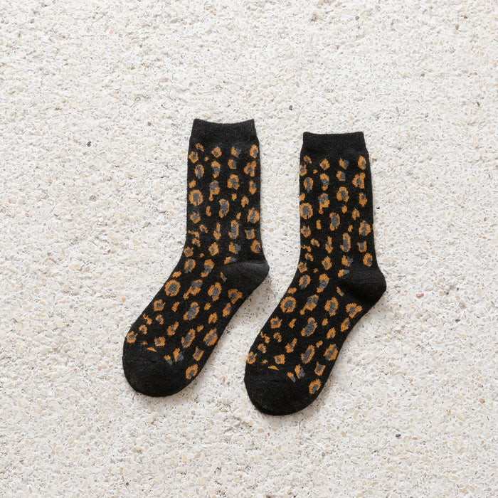 Wholesale Socks Wool Mid Tube Warm Thick Leopard Print JDC-SK-ChangShen002