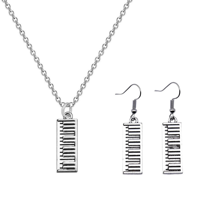 Wholesale Music Electronic Keyboard Alloy Necklace Earrings MOQ≥2 JDC-ES-Caitao007