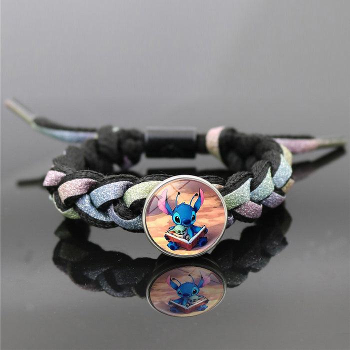 Wholesale Cartoon Alloy Glass Braided Bracelet (M) JDC-BT-XuS003