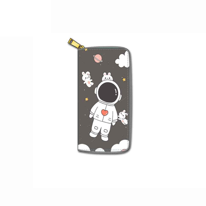 Wholesale Cartoon Astronaut PU Long Zipper Wallet MOQ≥3 JDC-WT-Dengxin008