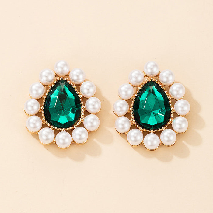 Wholesale Alloy Opal Pearl Earrings MOQ≥2 JDC-ES-lingg007