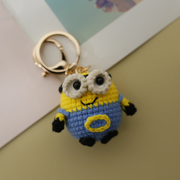 Wholesale hand knitted small pendant wool crochet keychain MOQ≥2 JDC-KC-BDXY003