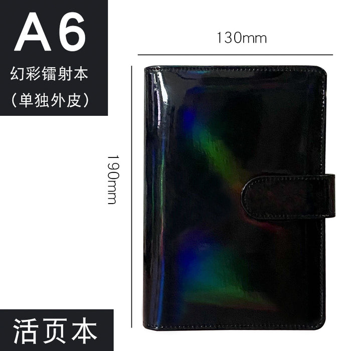 Wholesale notebook imitation leather laser macaron loose leaf a6 MOQ≥2 JDC-NK-lingl004
