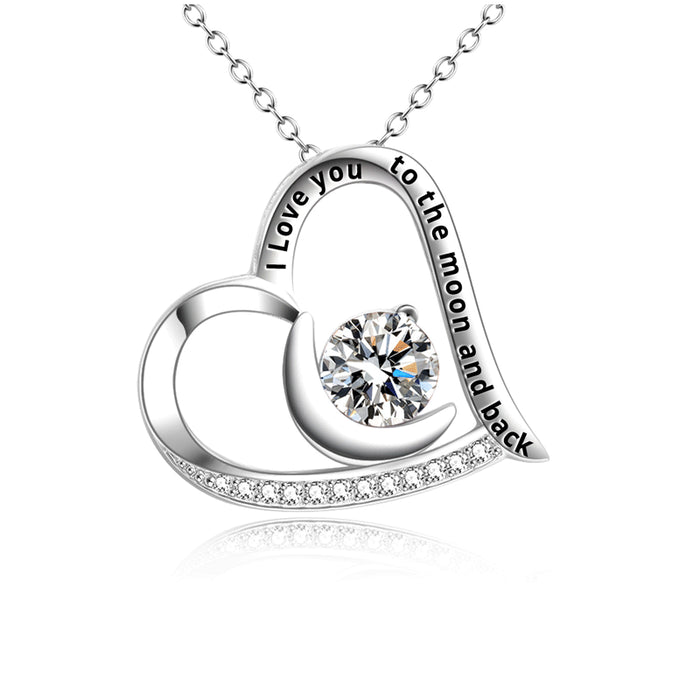 Wholesale S925 Silver Zircon Alloy Heart Necklace JDC-NE-XunO028