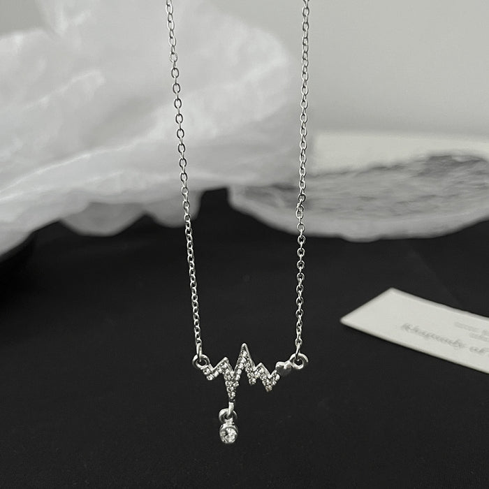 Wholesale Necklaces Alloy Rhinestone Shiny Heartbeat JDC-NE-KAN011