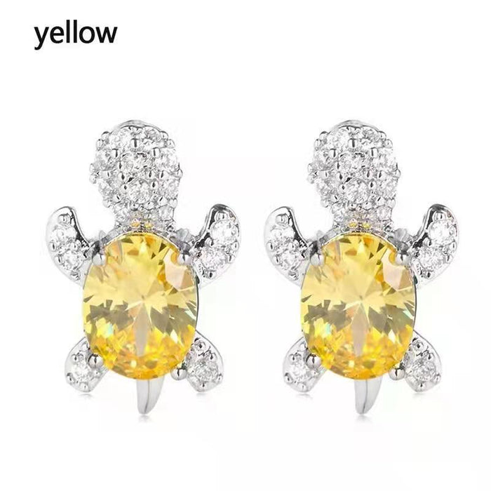 Wholesale Turtle Alloy Diamond Earrings MOQ≥2 JDC-ES-JYS001