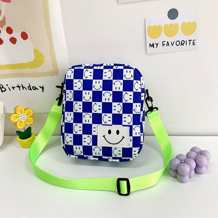 Wholesale plaid boy mini messenger bag coin purse JDC-SD-KR064