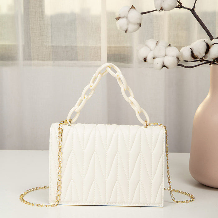 Wholesale Shoulder Bags PU Leather Cold Pressed Large Chain Small Square Bag JDC-SD-YUfan002