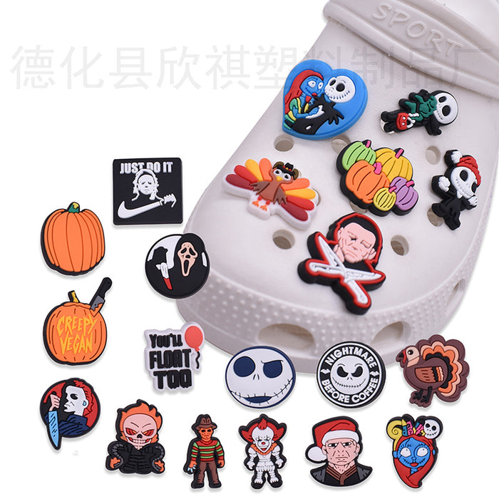 Wholesale Croc Charms Random 100pcs Cartoon Cute PVC DIY Accessories Halloween (M) JDC-CCS-XinQ017