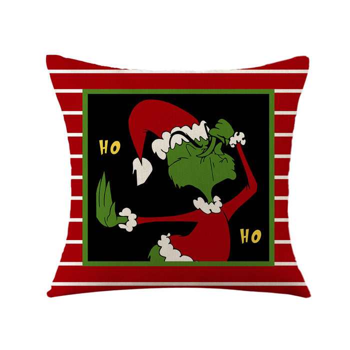 Funda de almohada impresa de dibujos animados de Navidad al por mayor MOQ≥2 JDC-PW-Weix001