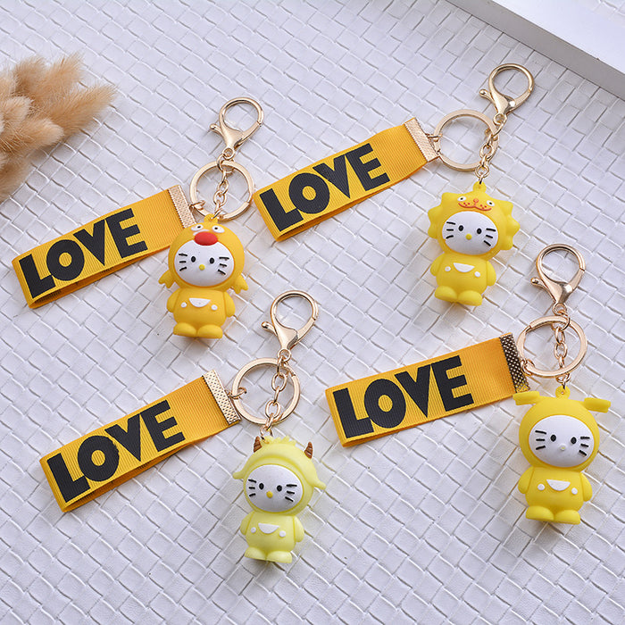 Wholesale twelve constellation cartoon 3D doll keychain MOQ≥2 JDC-KC-HYang003