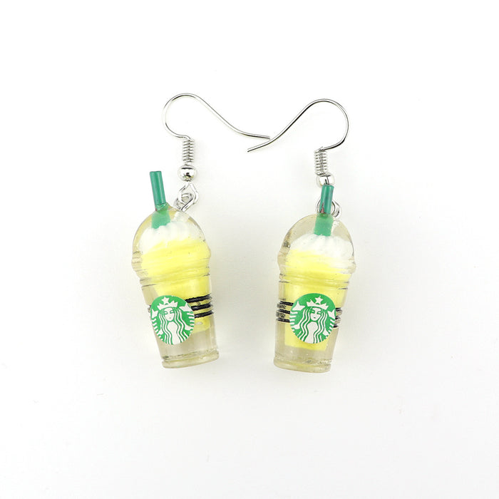 Wholesale Earrings Plastic Mini Straw Cup  MOQ≥2 JDC-ES-niqing001