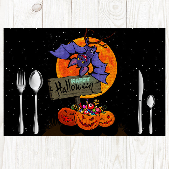 Wholesale Place Mat Linen Halloween Stain Resistant Sturdy Dining Table Mat MOQ≥2 JDC-PS-MuX002