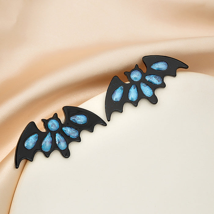 Wholesale Earrings Resin Black Bat JDC-ES-MDD044