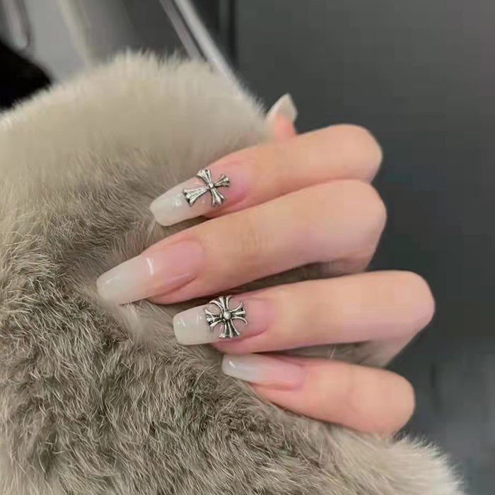 Patch de uñas al por mayor Ballet de uñas suaves Gradiente de uñas Diamante Metal Diamante extraíble JDC-NS-QIH007