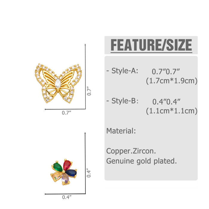 Pendientes al por mayor de cobre chapado en el color de 18 km riros de color martillo de flores jdc-primas-es-022