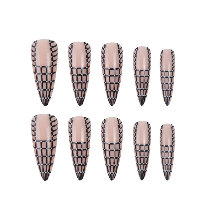 Wholesale Checkerboard Glitter Nail Stickers JDC-NS-SHao004