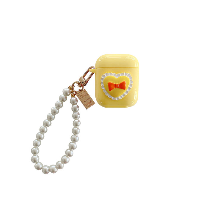 Shell de auriculares al por mayor tpu color caramelo con cadena de perlas JDC-EPC-CHANGR006