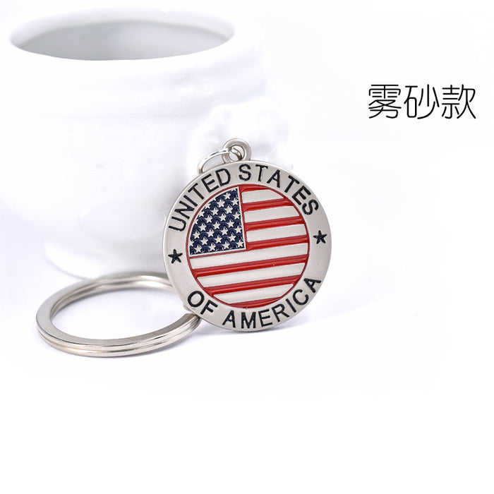 Wholesale 4th of July Alloy Independence Day Flag Letter Keychain MOQ≥2 JDC-KC-TGuo002