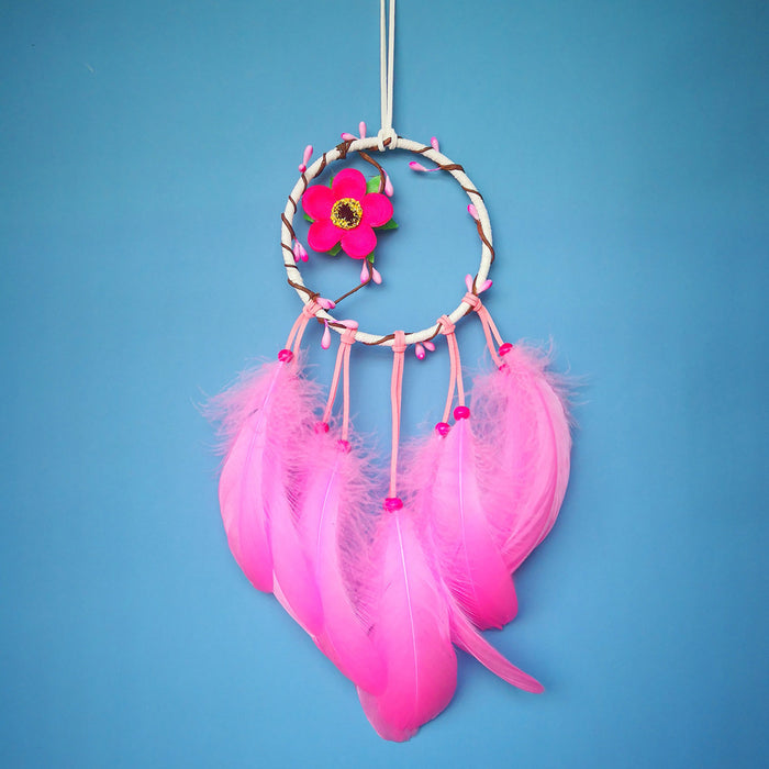 Wholesale Earring Feather Creative Pink Pendant MOQ≥2 JDC-DC-ZZ006