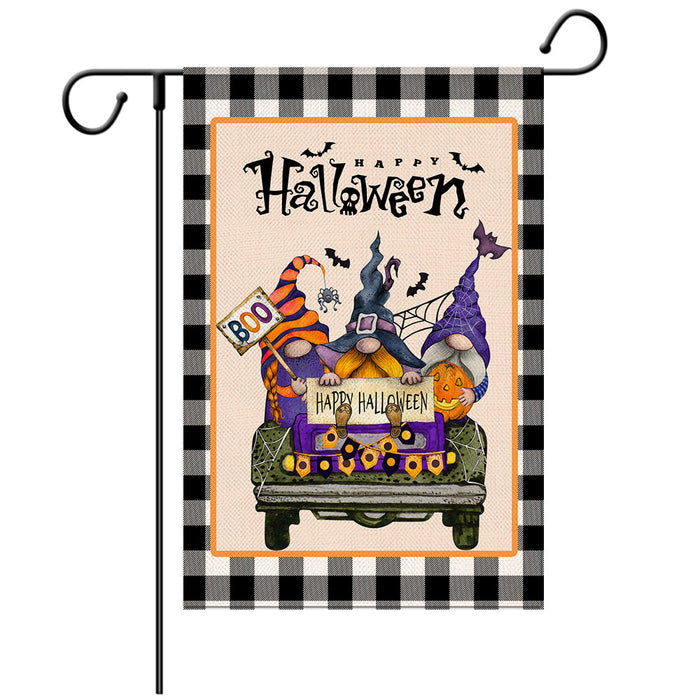 Patrón decorativo de Halloween al por mayor Flagal de jardín de impresión de doble cara JDC-DCN-YIYANG003