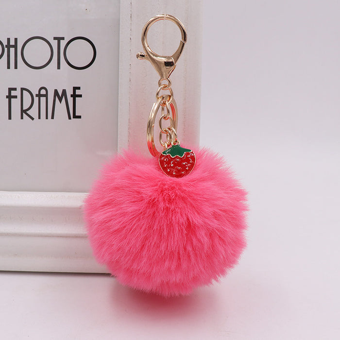 Wholesale keychain hair ball alloy dripping oil fruit ornament JDC-KC-BMan002