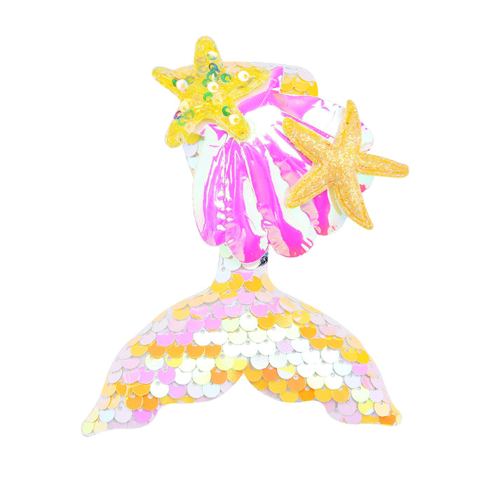 Wholesale Hair Clips Sequin PU Sponge Cartoon Mermaid Tail Kids JDC-HC-oumei001