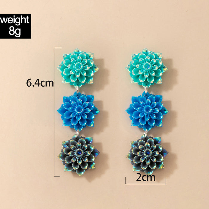 Wholesale Plastic Laser Flower Earrings MOQ≥2 JDC-ES-lingg013