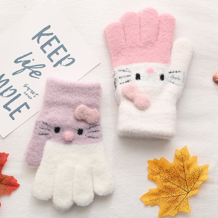 Wholesale Gloves Knitted Cute Cartoon Kids Thickened Warm Gloves JDC-GS-HaiD005