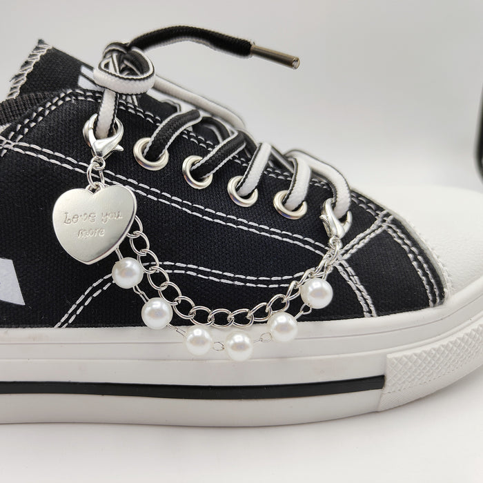 Wholesale Retro Pearl Chain Anklet Hip Hop Personality Letter Love Pendant Shoe Chain JDC-AS-ShuK002