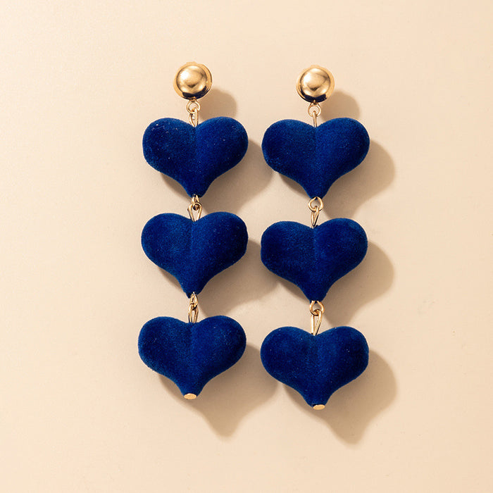 Wholesale Alloy Plush Heart Earrings MOQ≥2 JDC-ES-lingg009