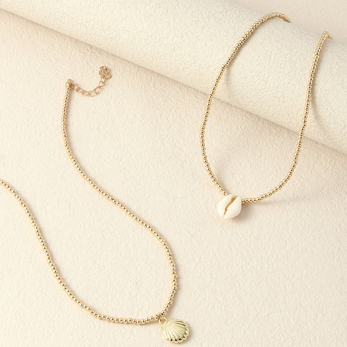 Jewelry WholesaleWholesale gold pearl white shell necklace JDC-NE-E316 necklaces 奈珠 %variant_option1% %variant_option2% %variant_option3%  Factory Price JoyasDeChina Joyas De China