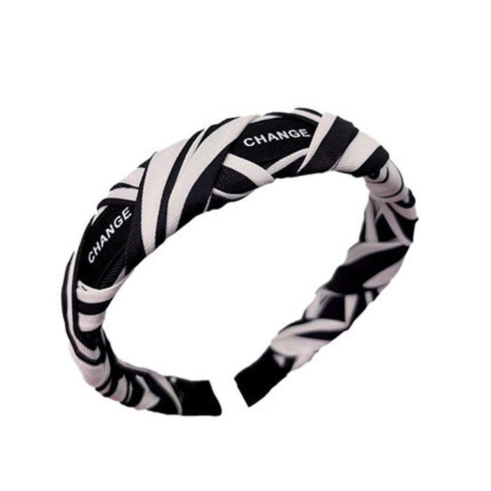 Wholesale cloth striped floral headband (F) MOQ≥2 JDC-HD-PuZuan001