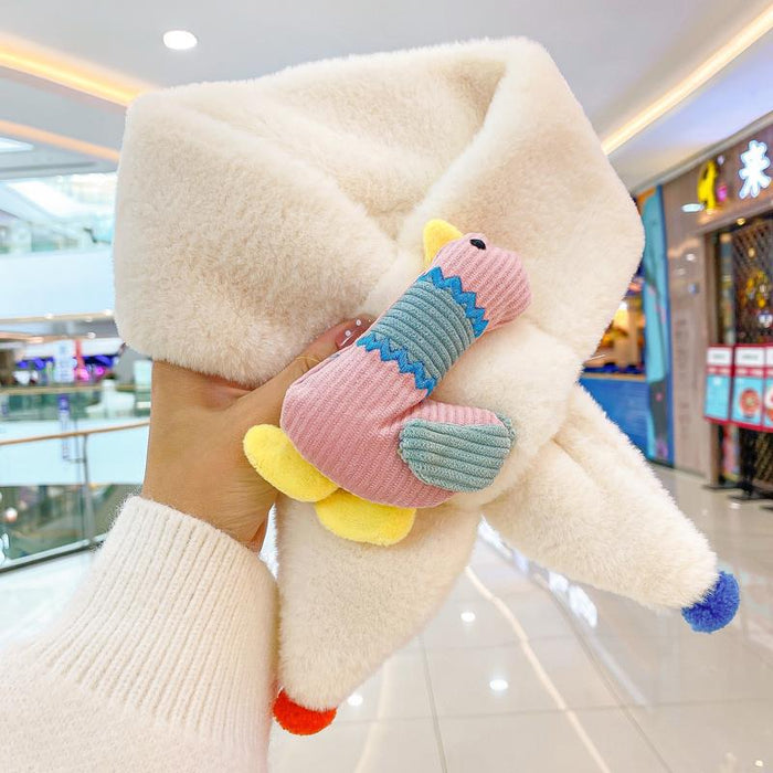 Wholesale Scarf Plush Solid Color Warm Winter Kids Ducklings JDC-SF-Jinj002