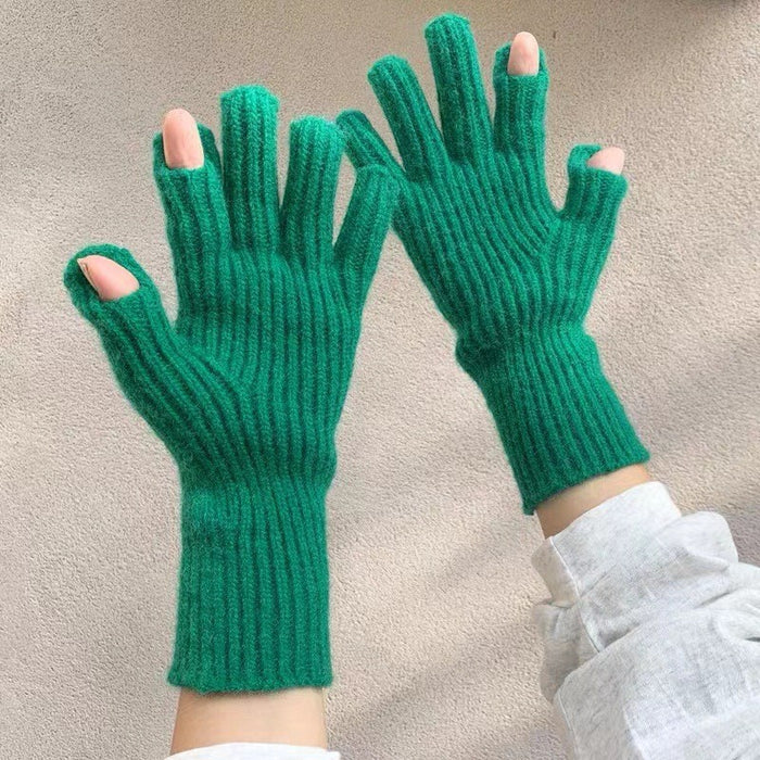 Wholesale Gloves Nylon Solid Color Knitted Fingerless Touch Screen JDC-GS-Jiuge001