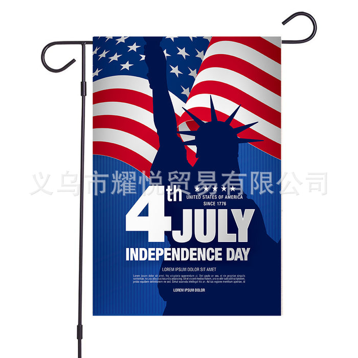 Wholesale 4th of July Independence Day Linen Garden Flag Double Sided Printing Garden Flag MOQ≥2 JDC-DC-YaoYue002