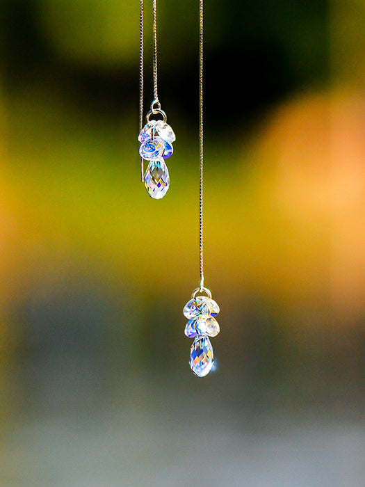 Wholesale sparkling crystal ear wire long water drop earrings JDC-ES-kait006