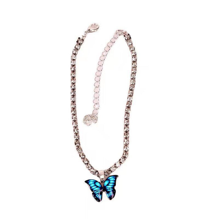 Wholesale rhinestone popular butterfly elements new color butterfly foot chain JDC-AS-HanM001