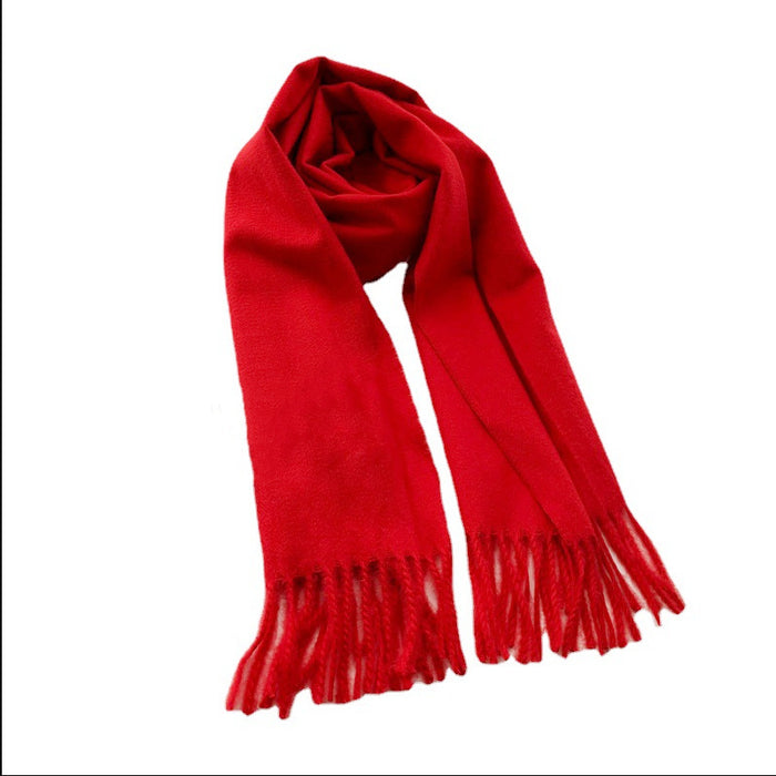 Wholesale Scarf Polyester Solid Color Tassel Extended Warmth MOQ≥2 JDC-SF-Jinghan006